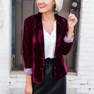 Blazer femme en velours avec coupe élégante