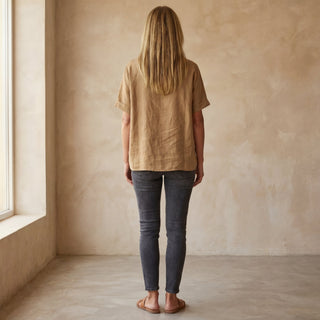 BAUA - T-shirt en coton et lin à col rond