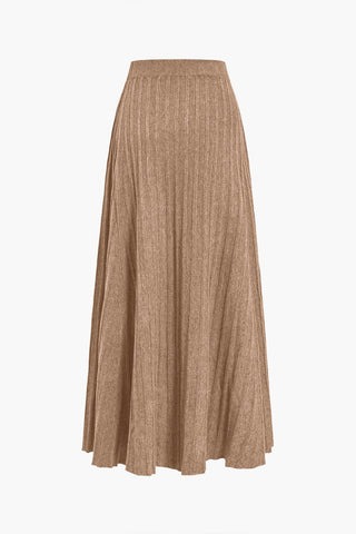 Gerlinde | Jupe midi en tricot tombante avec plis et taille élastique