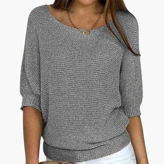 Pull Femme Maille Légère Col Bateau Manches Courtes