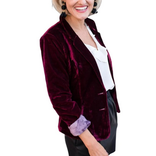 Blazer femme en velours avec coupe élégante