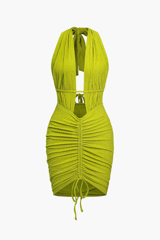 Maya | Robe Mini Sexy Décolleté Dos Nu avec Ruchés – Robe de Fête d'Été pour Nuits Chaudes