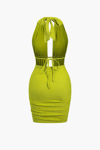 Maya | Robe Mini Sexy Décolleté Dos Nu avec Ruchés – Robe de Fête d'Été pour Nuits Chaudes