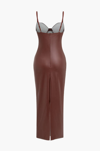 Sophia | Robe Maxi en Cuir Séduisante – Sexy & Élégante