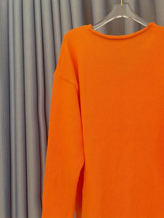 Pull décontracté col en V à message amusant