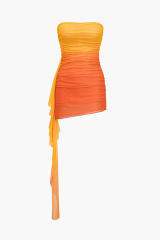 Sienna | Robe de soirée asymétrique avec dégradé de couleurs éclatant