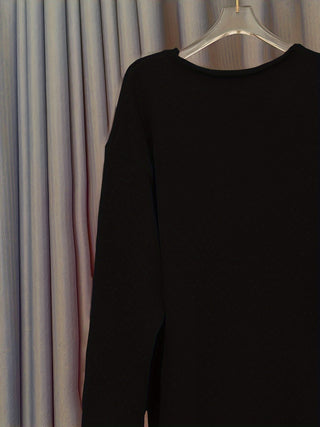 Pull décontracté col en V à message amusant