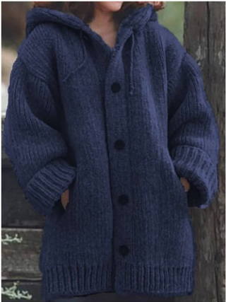 Cardigan à capuche en maille épaisse pour femme