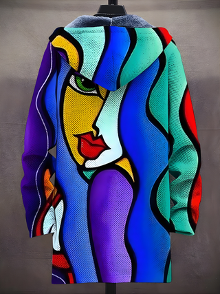 Sweat à capuche Addison™ à motif abstrait, vue dos/épaule, capuche doublée grise