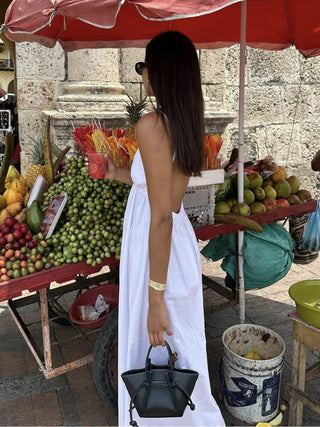 Elena | Robe Maxi Rugloos avec Découpe – Élégance estivale intemporelle