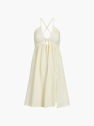 Hadley | Robe Midi Aérée avec Découpe, Bretelles Fines et Fente Haute