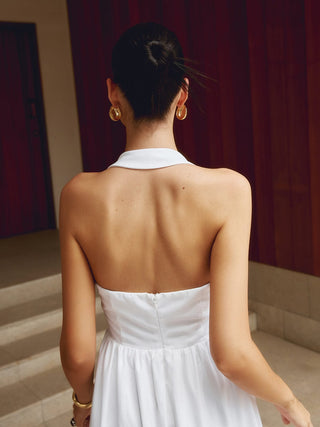 Charlotte | Robe Maxi A-Ligne à Dos Nu – Élégance estivale