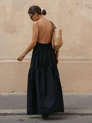 Rosa | Robe maxi aérienne avec bretelles spaghetti – Élégance estivale