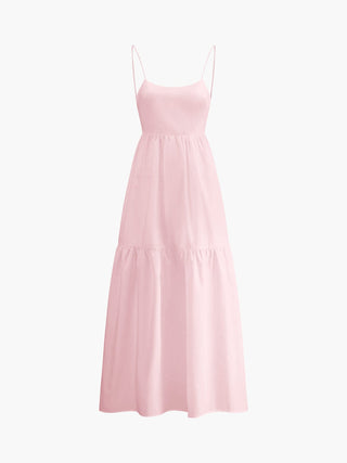 Rosa | Robe maxi aérienne avec bretelles spaghetti – Élégance estivale