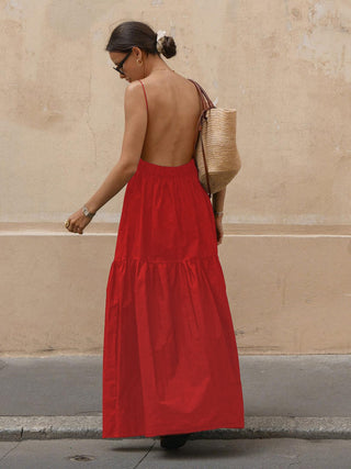 Rosa | Robe maxi aérienne avec bretelles spaghetti – Élégance estivale