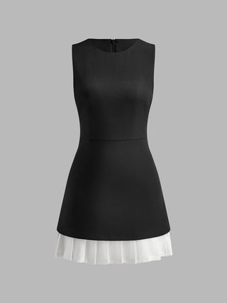 Robin | Robe midi élégante sans manches avec design plissé