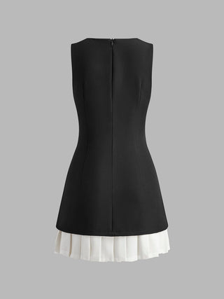 Robin | Robe midi élégante sans manches avec design plissé