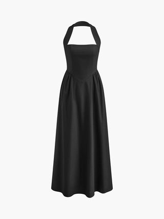 Charlotte | Robe Maxi A-Ligne à Dos Nu – Élégance estivale