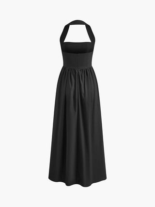 Charlotte | Robe Maxi A-Ligne à Dos Nu – Élégance estivale