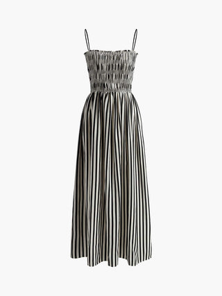 Miriam | Robe d'été élégante avec motif rayé et haut à volants