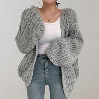 Cardigan en maille épaisse pour femme à coupe ample