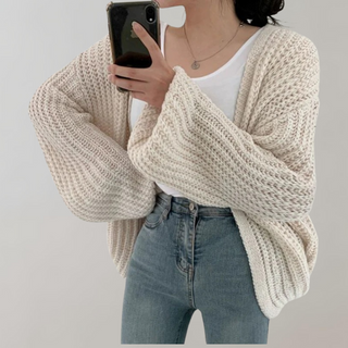 Cardigan en maille épaisse pour femme à coupe ample