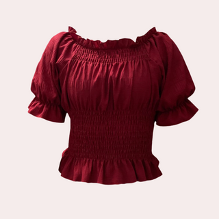 Evelien™ Top à volants pour femmes, décolleté épaule