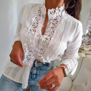 Genevieve™ Blouse Femme avec Dentelle et Broderie