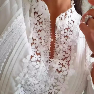 Genevieve™ Blouse Femme avec Dentelle et Broderie