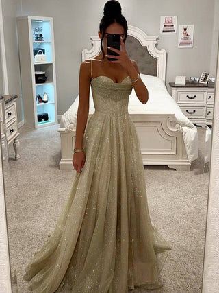 Robe Maxi | Bretelles Fines | Bustier Pailleté