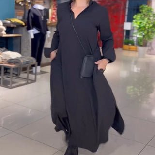 Robe Maxi | Col V | Manches Longues