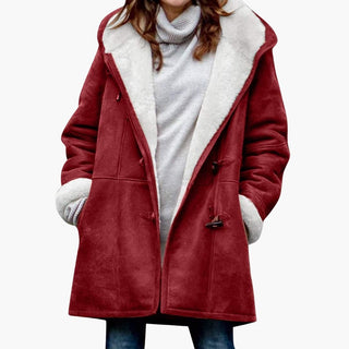 Manteau doublé femme en fausse fourrure avec capuche