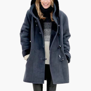 Manteau doublé femme en fausse fourrure avec capuche