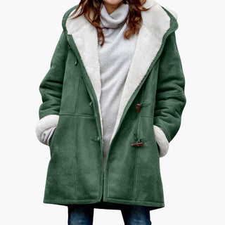 Manteau doublé femme en fausse fourrure avec capuche