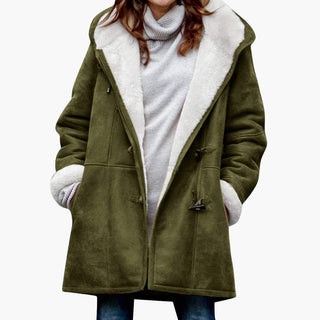 Manteau doublé femme en fausse fourrure avec capuche