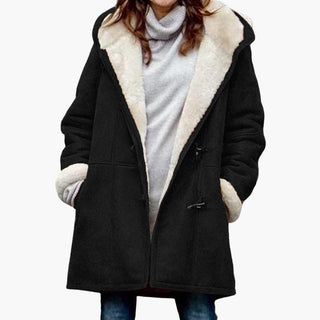 Manteau doublé femme en fausse fourrure avec capuche