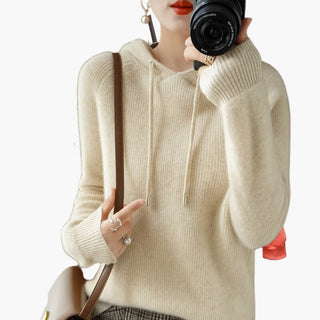 Pull à Capuche Femme Maille Fine Style Élégant