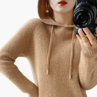 Pull à Capuche Femme Maille Fine Style Élégant