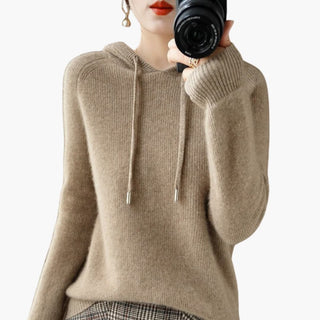 Pull à Capuche Femme Maille Fine Style Élégant