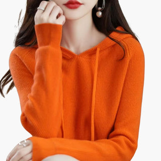 Pull à Capuche Femme Maille Fine Style Élégant