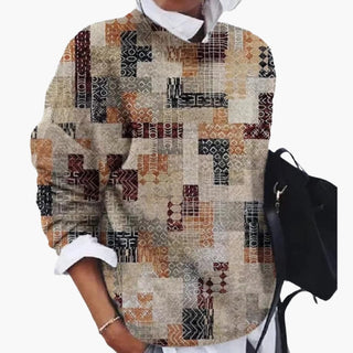 Sweat Femme Imprimé Géométrique Style Artisanal