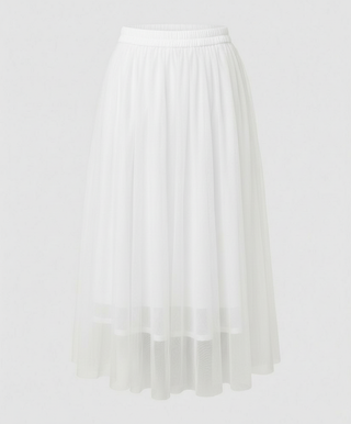 Jupe Midi Tulle | Taille Élastique | Coupe Évasée