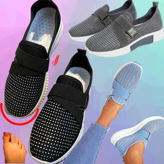 Baskets slip-on respirantes avec sangle pour femme