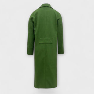 Veste thermique Filipa verte, vue de dos, boutonnage discret et poche plaquée