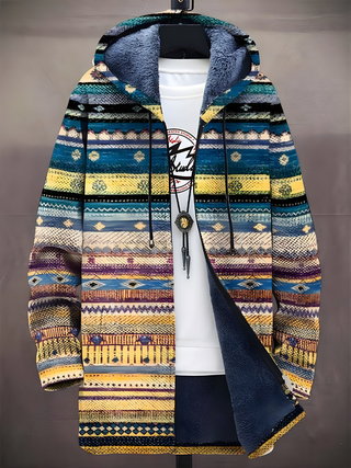 Hoodie zippé Kayden™ multicolore, zip noir, capuche doublée foncée, manches longues.