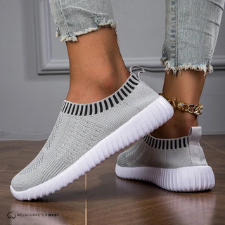 Chaussures de confort Naomi™ blanches, maille respirante et semelle ondulée