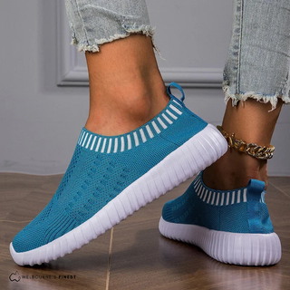 Chaussures de confort Naomi™ bleu clair, tige en maille respirante et semelle ondulée