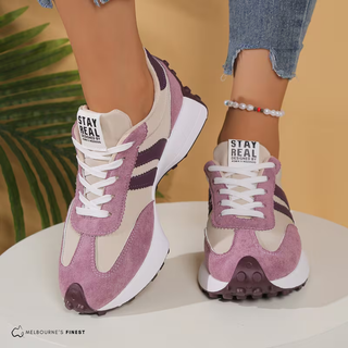 Chaussures Monica™ violet lilas à empiècements contrastés, semelle crantée, lacets