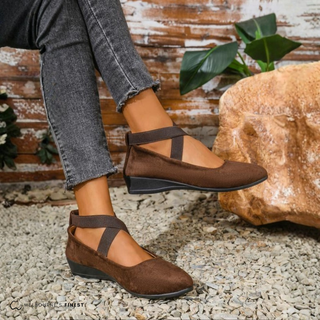 Chaussures de confort orthopédiques Mary™ marron à bride, talon compensé