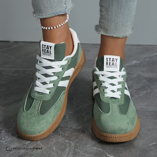 Chaussures orthopédiques Confort Kylie™ vertes à lacets, semelle en gomme